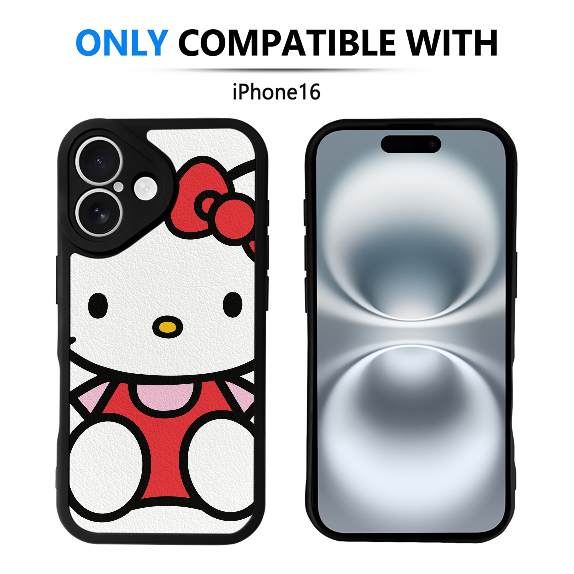 （画像用） Hello Kitty ハローキティ 【iPhone 16シリーズ対応】シリコンスマホケース（レザー調） 材質：シリコン